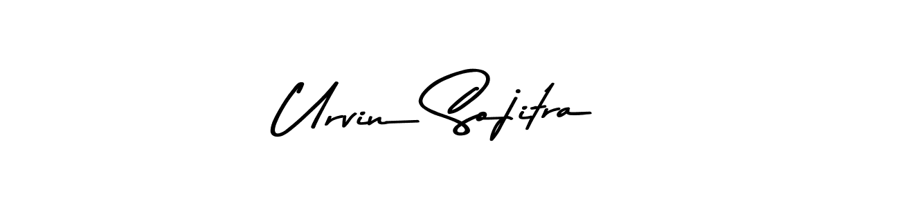 How to make Urvin Sojitra name signature. Use Asem Kandis PERSONAL USE style for creating short signs online. This is the latest handwritten sign. Urvin Sojitra signature style 9 images and pictures png