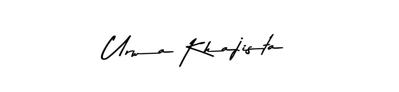 Create a beautiful signature design for name Urwa Khajista. With this signature (Asem Kandis PERSONAL USE) fonts, you can make a handwritten signature for free. Urwa Khajista signature style 9 images and pictures png