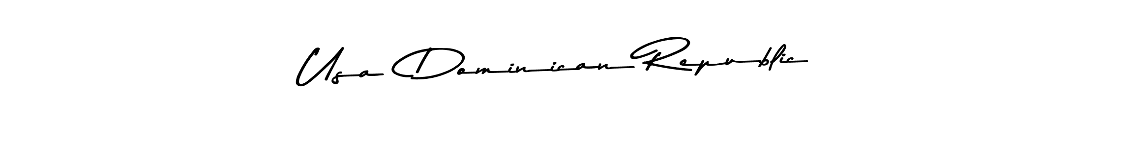 Create a beautiful signature design for name Usa  Dominican Republic. With this signature (Asem Kandis PERSONAL USE) fonts, you can make a handwritten signature for free. Usa  Dominican Republic signature style 9 images and pictures png