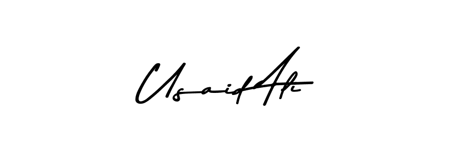 Create a beautiful signature design for name Usaid Ali. With this signature (Asem Kandis PERSONAL USE) fonts, you can make a handwritten signature for free. Usaid Ali signature style 9 images and pictures png