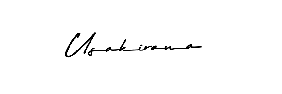 How to make Usakirana name signature. Use Asem Kandis PERSONAL USE style for creating short signs online. This is the latest handwritten sign. Usakirana signature style 9 images and pictures png