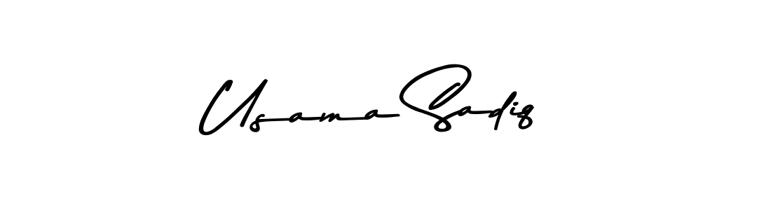 Make a beautiful signature design for name Usama Sadiq. With this signature (Asem Kandis PERSONAL USE) style, you can create a handwritten signature for free. Usama Sadiq signature style 9 images and pictures png