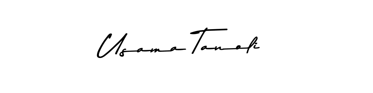 How to make Usama Tanoli name signature. Use Asem Kandis PERSONAL USE style for creating short signs online. This is the latest handwritten sign. Usama Tanoli signature style 9 images and pictures png