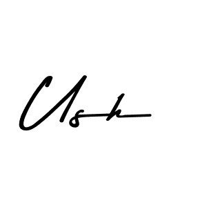 How to make Ush name signature. Use Asem Kandis PERSONAL USE style for creating short signs online. This is the latest handwritten sign. Ush signature style 9 images and pictures png