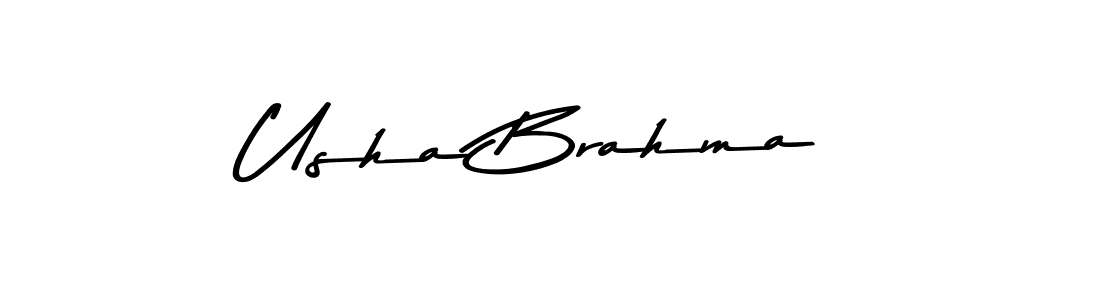 Make a beautiful signature design for name Usha Brahma. With this signature (Asem Kandis PERSONAL USE) style, you can create a handwritten signature for free. Usha Brahma signature style 9 images and pictures png