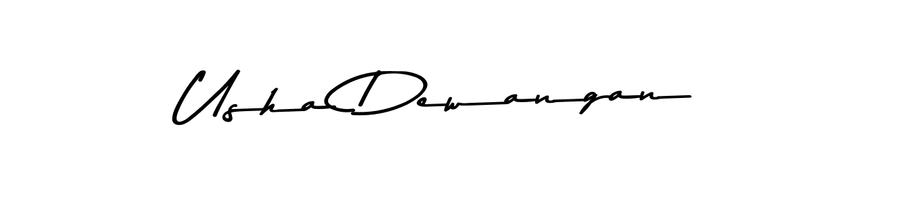 Make a beautiful signature design for name Usha Dewangan. With this signature (Asem Kandis PERSONAL USE) style, you can create a handwritten signature for free. Usha Dewangan signature style 9 images and pictures png