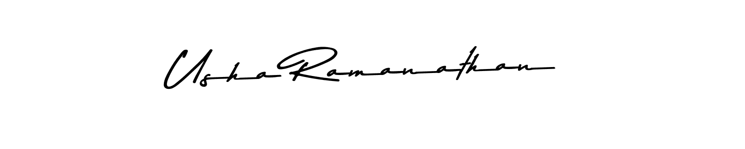 How to make Usha Ramanathan name signature. Use Asem Kandis PERSONAL USE style for creating short signs online. This is the latest handwritten sign. Usha Ramanathan signature style 9 images and pictures png