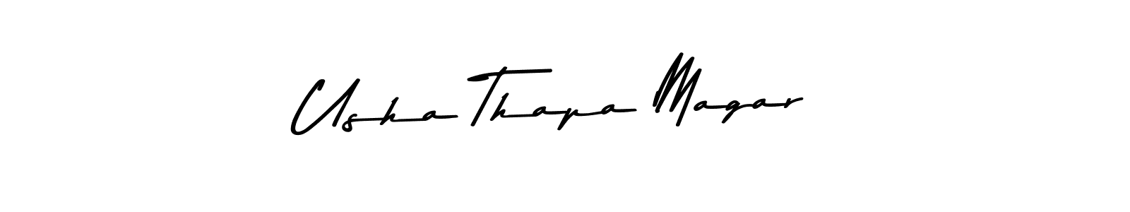 How to make Usha Thapa Magar name signature. Use Asem Kandis PERSONAL USE style for creating short signs online. This is the latest handwritten sign. Usha Thapa Magar signature style 9 images and pictures png