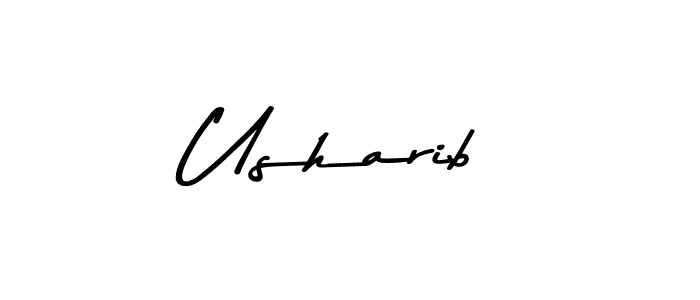 Design your own signature with our free online signature maker. With this signature software, you can create a handwritten (Asem Kandis PERSONAL USE) signature for name Usharib. Usharib signature style 9 images and pictures png