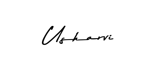 How to make Usharvi name signature. Use Asem Kandis PERSONAL USE style for creating short signs online. This is the latest handwritten sign. Usharvi signature style 9 images and pictures png