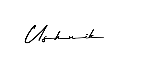 Create a beautiful signature design for name Ushnik. With this signature (Asem Kandis PERSONAL USE) fonts, you can make a handwritten signature for free. Ushnik signature style 9 images and pictures png