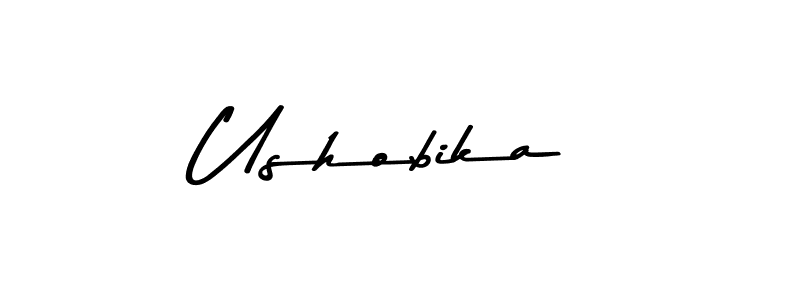 Asem Kandis PERSONAL USE is a professional signature style that is perfect for those who want to add a touch of class to their signature. It is also a great choice for those who want to make their signature more unique. Get Ushobika name to fancy signature for free. Ushobika signature style 9 images and pictures png