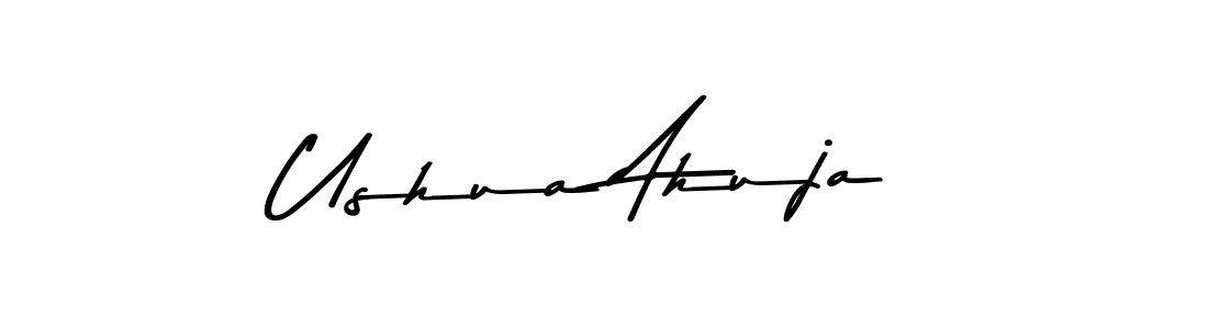 Use a signature maker to create a handwritten signature online. With this signature software, you can design (Asem Kandis PERSONAL USE) your own signature for name Ushua Ahuja. Ushua Ahuja signature style 9 images and pictures png