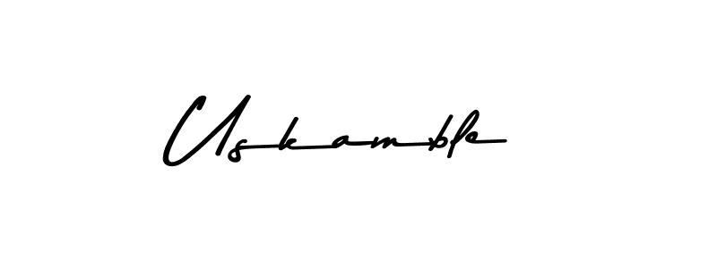 How to Draw Uskamble signature style? Asem Kandis PERSONAL USE is a latest design signature styles for name Uskamble. Uskamble signature style 9 images and pictures png