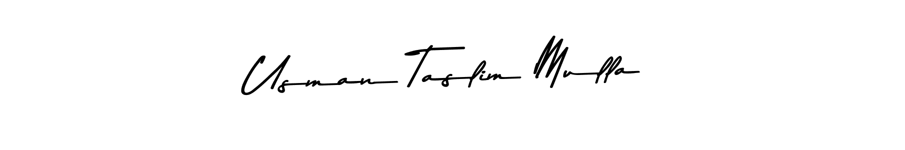 Create a beautiful signature design for name Usman Taslim Mulla. With this signature (Asem Kandis PERSONAL USE) fonts, you can make a handwritten signature for free. Usman Taslim Mulla signature style 9 images and pictures png