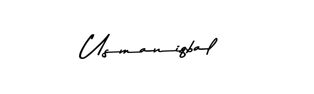 Make a beautiful signature design for name Usmaniqbal. With this signature (Asem Kandis PERSONAL USE) style, you can create a handwritten signature for free. Usmaniqbal signature style 9 images and pictures png