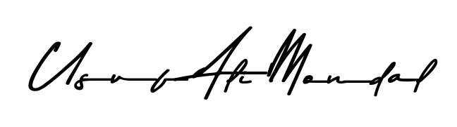 A timeless handwritten aesthetic for Usuf Ali Mondal. The Asem Kandis PERSONAL USE font gives your signature a handcrafted feel with natural curves. Usuf Ali Mondal signature style 9 images and pictures png
