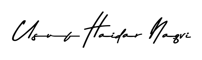 Give your name Usuf Haidar Naqvi an exquisite flair with the Asem Kandis PERSONAL USE script font. Ideal for contracts, resumes, and formal letterheads. Usuf Haidar Naqvi signature style 9 images and pictures png