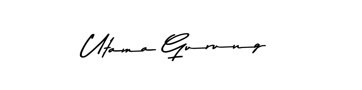 Use a signature maker to create a handwritten signature online. With this signature software, you can design (Asem Kandis PERSONAL USE) your own signature for name Utama Gurung. Utama Gurung signature style 9 images and pictures png