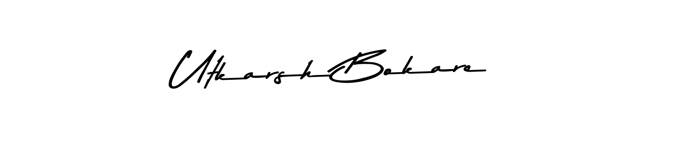 Make a beautiful signature design for name Utkarsh Bokare. With this signature (Asem Kandis PERSONAL USE) style, you can create a handwritten signature for free. Utkarsh Bokare signature style 9 images and pictures png