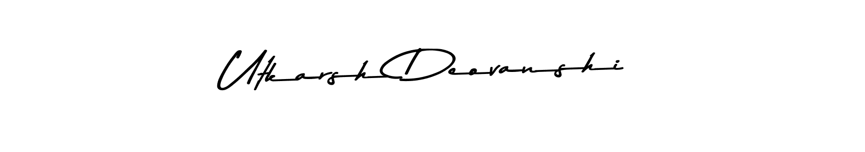 if you are searching for the best signature style for your name Utkarsh Deovanshi. so please give up your signature search. here we have designed multiple signature styles  using Asem Kandis PERSONAL USE. Utkarsh Deovanshi signature style 9 images and pictures png