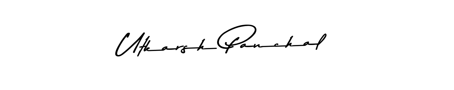 Create a beautiful signature design for name Utkarsh Panchal. With this signature (Asem Kandis PERSONAL USE) fonts, you can make a handwritten signature for free. Utkarsh Panchal signature style 9 images and pictures png