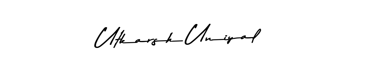 How to make Utkarsh Uniyal name signature. Use Asem Kandis PERSONAL USE style for creating short signs online. This is the latest handwritten sign. Utkarsh Uniyal signature style 9 images and pictures png