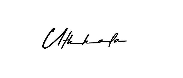 Design your own signature with our free online signature maker. With this signature software, you can create a handwritten (Asem Kandis PERSONAL USE) signature for name Utkhala. Utkhala signature style 9 images and pictures png