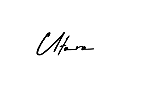 How to make Utoro name signature. Use Asem Kandis PERSONAL USE style for creating short signs online. This is the latest handwritten sign. Utoro signature style 9 images and pictures png