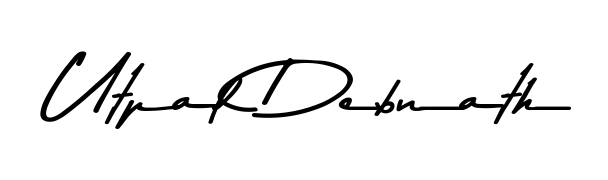 A dynamic signature style for Utpal Debnath using Asem Kandis PERSONAL USE script. Designed to look authentic, handwritten, and professional. Utpal Debnath signature style 9 images and pictures png