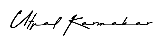 Get an exclusive digital autograph for Utpal Karmakar. The Asem Kandis PERSONAL USE typeface captures the charm of real penmanship on paper. Utpal Karmakar signature style 9 images and pictures png