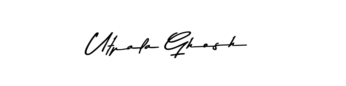 Create a beautiful signature design for name Utpala Ghosh. With this signature (Asem Kandis PERSONAL USE) fonts, you can make a handwritten signature for free. Utpala Ghosh signature style 9 images and pictures png