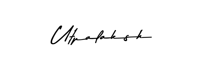 Make a beautiful signature design for name Utpalaksh. With this signature (Asem Kandis PERSONAL USE) style, you can create a handwritten signature for free. Utpalaksh signature style 9 images and pictures png