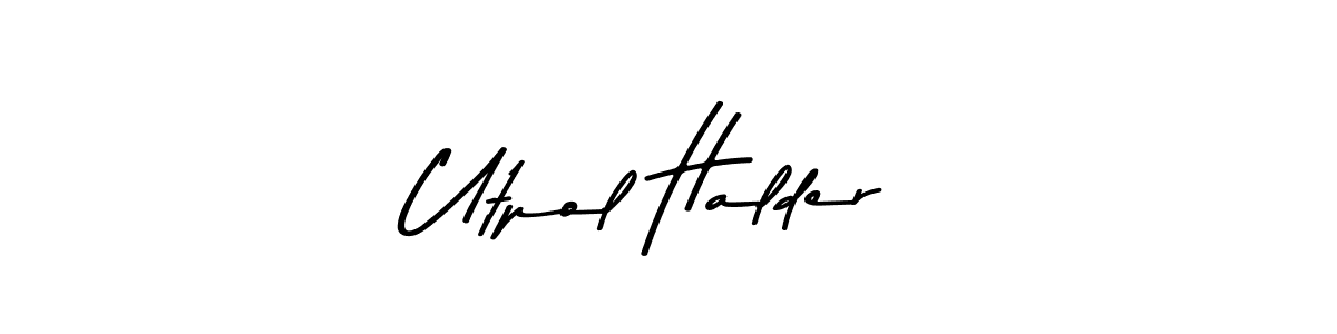 Design your own signature with our free online signature maker. With this signature software, you can create a handwritten (Asem Kandis PERSONAL USE) signature for name Utpol Halder. Utpol Halder signature style 9 images and pictures png