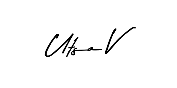 Utsa V stylish signature style. Best Handwritten Sign (Asem Kandis PERSONAL USE) for my name. Handwritten Signature Collection Ideas for my name Utsa V. Utsa V signature style 9 images and pictures png