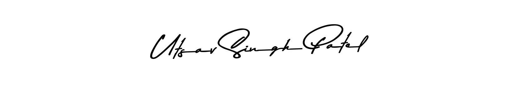 The best way (Asem Kandis PERSONAL USE) to make a short signature is to pick only two or three words in your name. The name Utsav Singh Patel include a total of six letters. For converting this name. Utsav Singh Patel signature style 9 images and pictures png