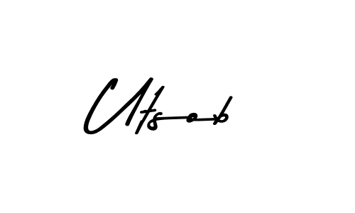 How to make Utsob name signature. Use Asem Kandis PERSONAL USE style for creating short signs online. This is the latest handwritten sign. Utsob signature style 9 images and pictures png