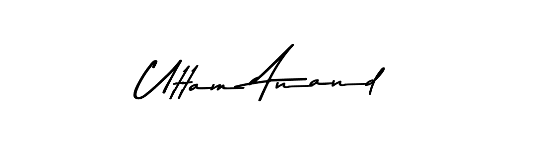 Create a beautiful signature design for name Uttam Anand. With this signature (Asem Kandis PERSONAL USE) fonts, you can make a handwritten signature for free. Uttam Anand signature style 9 images and pictures png