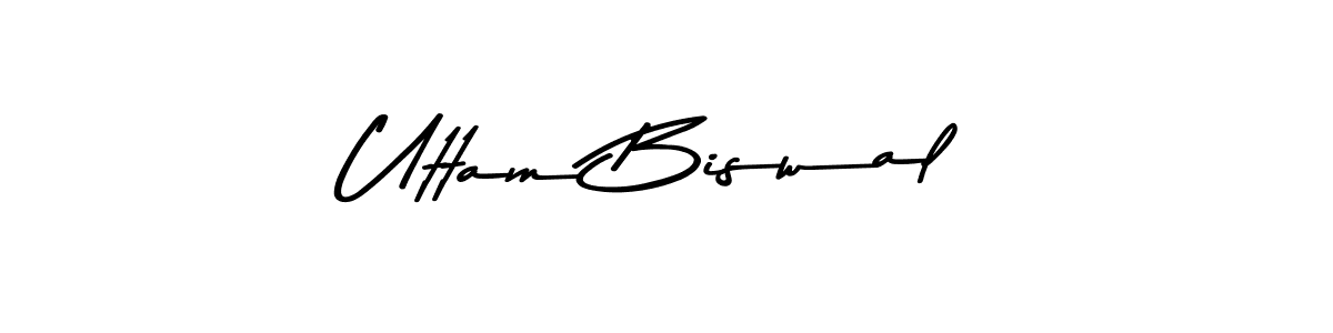 How to make Uttam Biswal name signature. Use Asem Kandis PERSONAL USE style for creating short signs online. This is the latest handwritten sign. Uttam Biswal signature style 9 images and pictures png