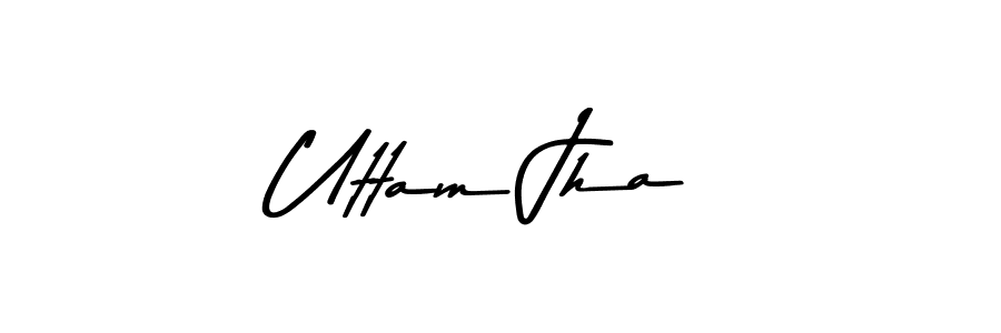 How to make Uttam Jha name signature. Use Asem Kandis PERSONAL USE style for creating short signs online. This is the latest handwritten sign. Uttam Jha signature style 9 images and pictures png