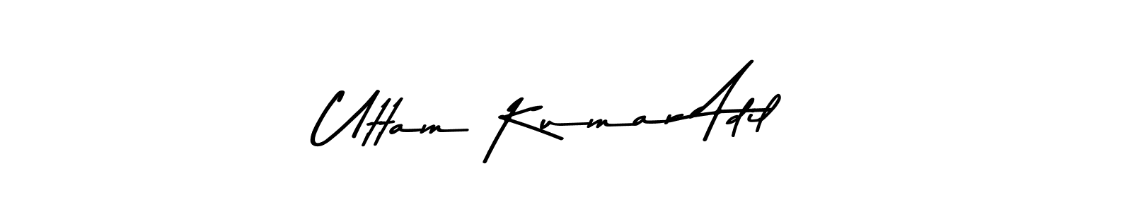 Create a beautiful signature design for name Uttam Kumar Adil. With this signature (Asem Kandis PERSONAL USE) fonts, you can make a handwritten signature for free. Uttam Kumar Adil signature style 9 images and pictures png