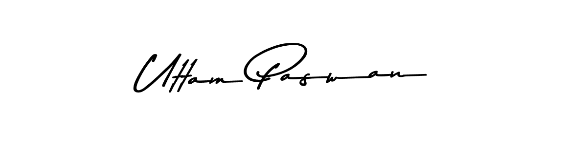 How to make Uttam Paswan name signature. Use Asem Kandis PERSONAL USE style for creating short signs online. This is the latest handwritten sign. Uttam Paswan signature style 9 images and pictures png