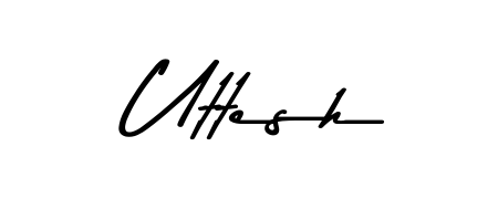 The Asem Kandis PERSONAL USE typeface gives name Uttesh a refined look. Suitable for certificates, diplomas, and official verification. Uttesh signature style 9 images and pictures png