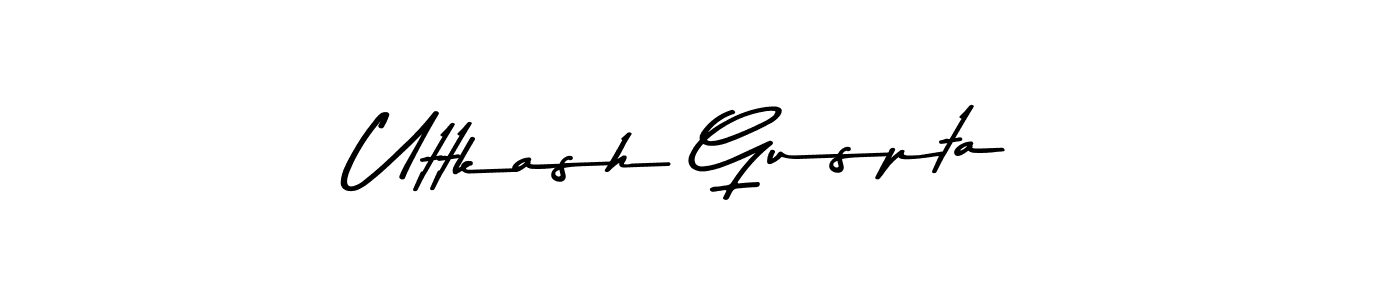 Make a beautiful signature design for name Uttkash Guspta. With this signature (Asem Kandis PERSONAL USE) style, you can create a handwritten signature for free. Uttkash Guspta signature style 9 images and pictures png