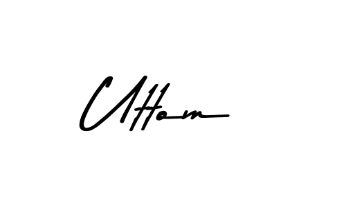 This is the best signature style for the Uttom name. Also you like these signature font (Asem Kandis PERSONAL USE). Mix name signature. Uttom signature style 9 images and pictures png