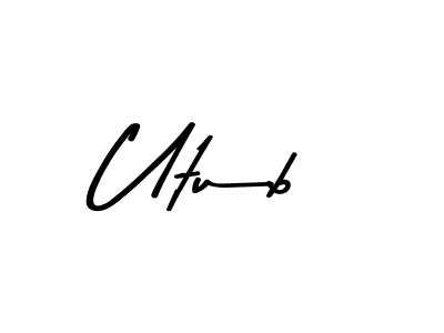 Utub stylish signature style. Best Handwritten Sign (Asem Kandis PERSONAL USE) for my name. Handwritten Signature Collection Ideas for my name Utub. Utub signature style 9 images and pictures png