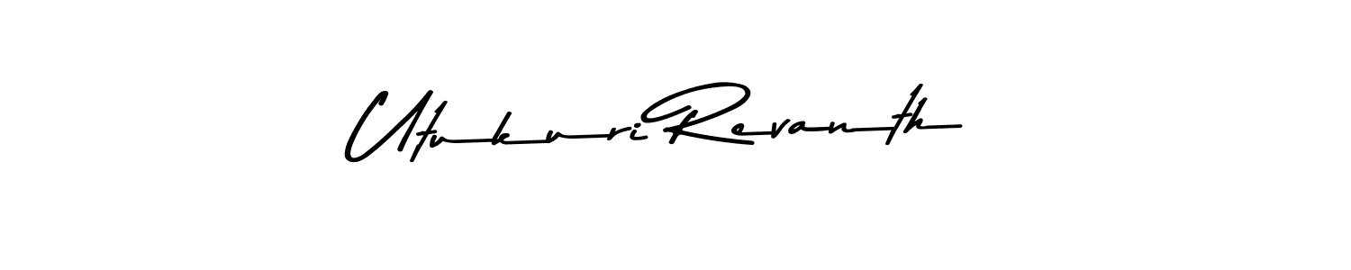 Design your own signature with our free online signature maker. With this signature software, you can create a handwritten (Asem Kandis PERSONAL USE) signature for name Utukuri Revanth. Utukuri Revanth signature style 9 images and pictures png