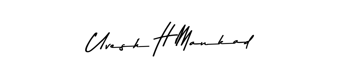 The best way (Asem Kandis PERSONAL USE) to make a short signature is to pick only two or three words in your name. The name Uvesh H Mankad include a total of six letters. For converting this name. Uvesh H Mankad signature style 9 images and pictures png