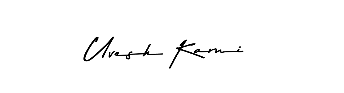 How to make Uvesh Karni signature? Asem Kandis PERSONAL USE is a professional autograph style. Create handwritten signature for Uvesh Karni name. Uvesh Karni signature style 9 images and pictures png