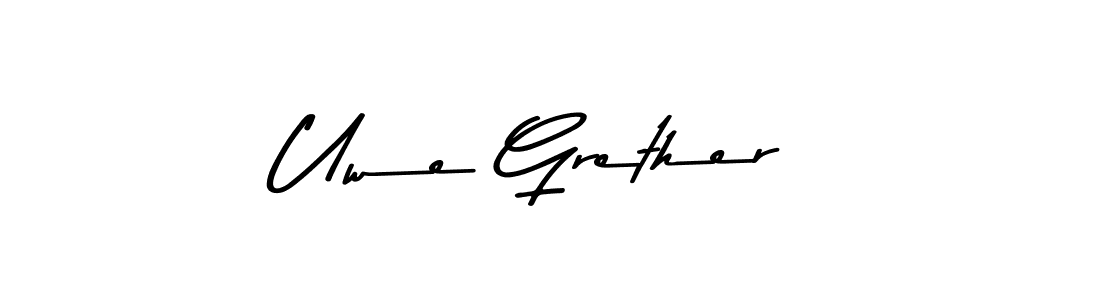 Design your own signature with our free online signature maker. With this signature software, you can create a handwritten (Asem Kandis PERSONAL USE) signature for name Uwe Grether. Uwe Grether signature style 9 images and pictures png